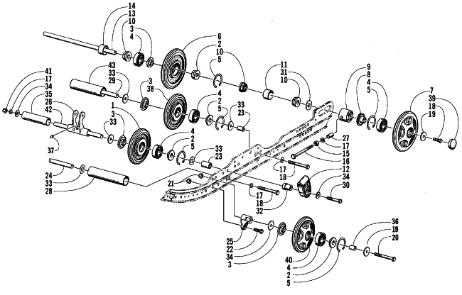 Parts Diagram for Arctic Cat 1999 THUNDERCAT SNOWMOBILE IDLER WHEEL AND AXLE ASSEMBLIES