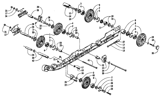 Parts Diagram for Arctic Cat 1999 THUNDERCAT MC SNOWMOBILE IDLER WHEEL AND AXLE ASSEMBLIES