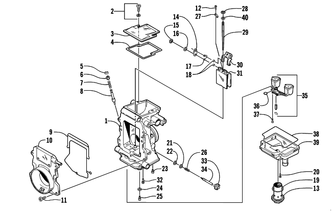 Parts Diagram for Arctic Cat 1999 ZRT 600 SNOWMOBILE CARBURETOR - INTERNAL PARTS