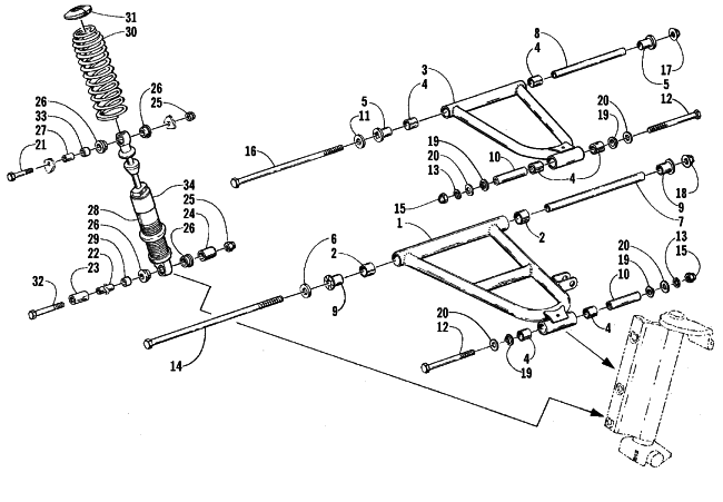 Parts Diagram for Arctic Cat 1999 POWDER SPECIAL 700 LE SNOWMOBILE FRONT SUSPENSION AND SHOCK ABSORBER