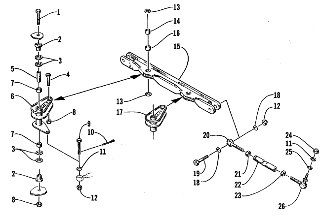 Parts Diagram for Arctic Cat 1999 BEARCAT 440 II - 156 IN. SNOWMOBILE TIE ROD ASSEMBLY
