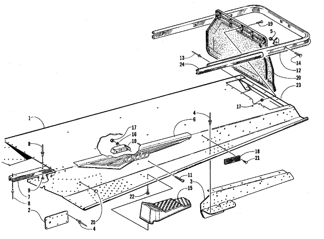 Parts Diagram for Arctic Cat 1999 BEARCAT 440 II - 156 IN. SNOWMOBILE TUNNEL AND REAR BUMPER