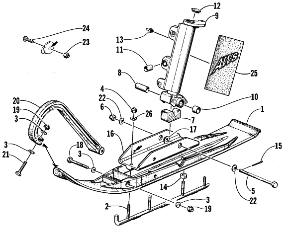 Parts Diagram for Arctic Cat 1999 POWDER SPECIAL 700 LE SNOWMOBILE SKI AND SPINDLE ASSEMBLY