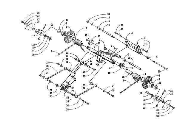 Parts Diagram for Arctic Cat 1999 ZR 440 SNO-PRO SNOWMOBILE REAR SUSPENSION - REAR ARM ASSEMBLY