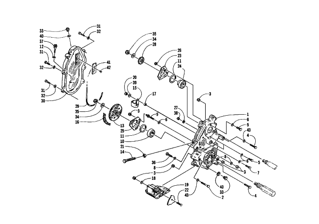Parts Diagram for Arctic Cat 1999 ZR 440 SNO-PRO SNOWMOBILE DRIVE/DROPCASE ASSEMBLY