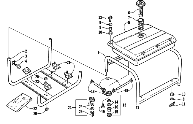 Parts Diagram for Arctic Cat 1999 AC2500GD GENERATORS FRAME ASSEMBLY