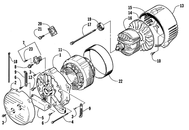 Parts Diagram for Arctic Cat 1999 AC2500GD GENERATORS GENERATOR ASSEMBLY