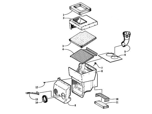 Parts Diagram for Arctic Cat 1999 ZR 440 SNO-PRO SNOWMOBILE AIR SILENCER ASMBLY