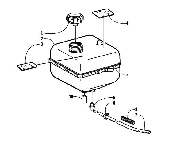 Parts Diagram for Arctic Cat 1999 ZR 440 SNO-PRO SNOWMOBILE OIL TANK ASSEMBLY