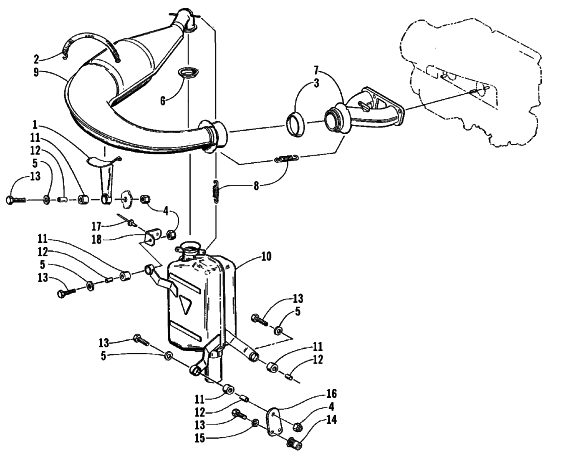 Parts Diagram for Arctic Cat 1999 Z 440 SNOWMOBILE EXHAUST ASSEMBLY