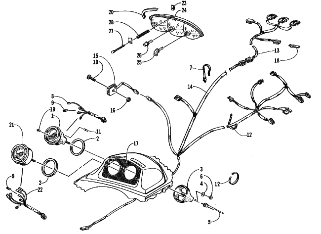 Parts Diagram for Arctic Cat 1999 Z 440 SNOWMOBILE INSTRUMENTS AND WIRING ASSEMBLIES