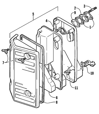 Parts Diagram for Arctic Cat 1999 AC7500GD2E GENERATORS AIR CLEANER ASSEMBLY