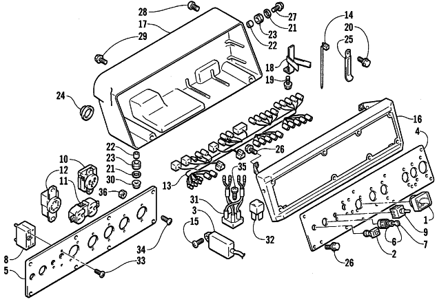 Parts Diagram for Arctic Cat 1999 AC7500GD2E GENERATORS CONTROL BOX ASSEMBLY
