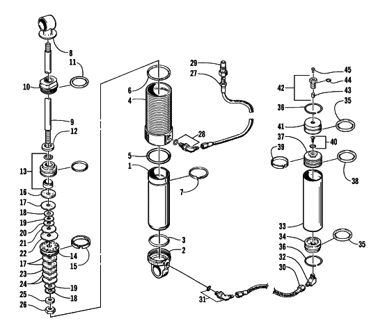 Parts Diagram for Arctic Cat 1999 ZR 440 SNO-PRO SNOWMOBILE REAR SUSPENSION - FRONT ARM SHOCK ABSORBER