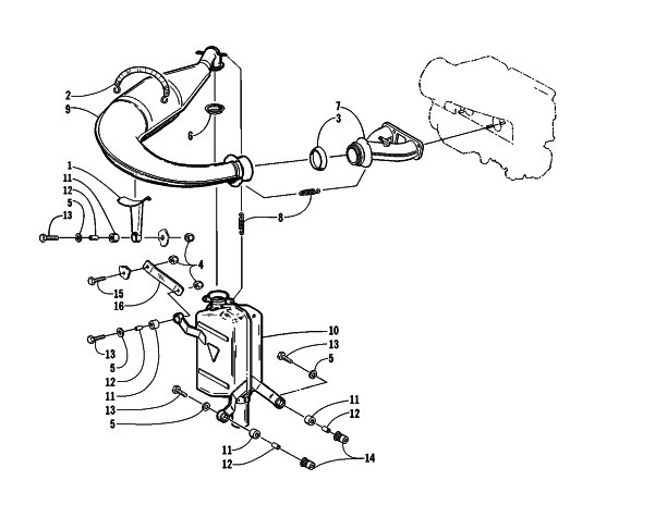 Parts Diagram for Arctic Cat 1999 Z 440 SNO-PRO SNOWMOBILE EXHAUST ASSEMBLY