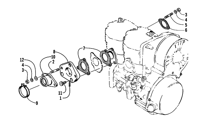 Parts Diagram for Arctic Cat 1999 Z 440 SNO-PRO SNOWMOBILE INTAKE ASSEMBLY