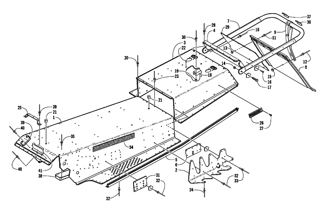 Parts Diagram for Arctic Cat 1999 Z 440 SNO-PRO SNOWMOBILE TUNNEL AND REAR BUMPER