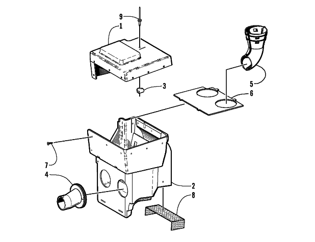 Parts Diagram for Arctic Cat 1999 Z 440 SNO-PRO SNOWMOBILE AIR SILENCER ASSEMBLY