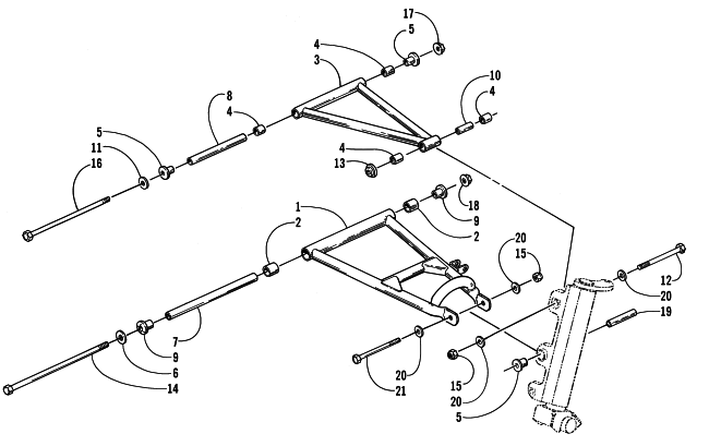 Parts Diagram for Arctic Cat 1999 ZR 440 SNO-PRO SNOWMOBILE A-ARM ASSEMBLY