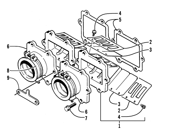 Parts Diagram for Arctic Cat 2001 ZR 440 SNO PRO (CROSS COUNTRY) SNOWMOBILE REED VALVE ASSEMBLY