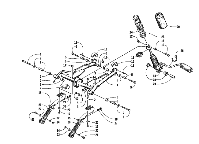 Parts Diagram for Arctic Cat 1999 Z 440 SNO-PRO SNOWMOBILE REAR SUSPENSION - FRONT ARM ASSEMBLY