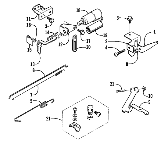 Parts Diagram for Arctic Cat 1999 AC2500GD GENERATORS THROTTLE CONTROL ASSEMBLY