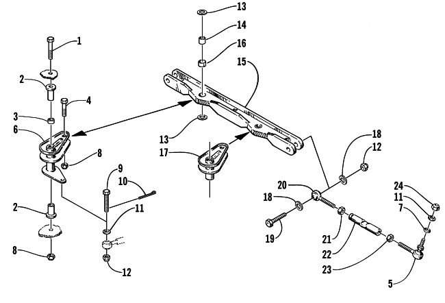 Parts Diagram for Arctic Cat 2000 BEARCAT WIDE TRACK () SNOWMOBILE TIE ROD ASSEMBLY