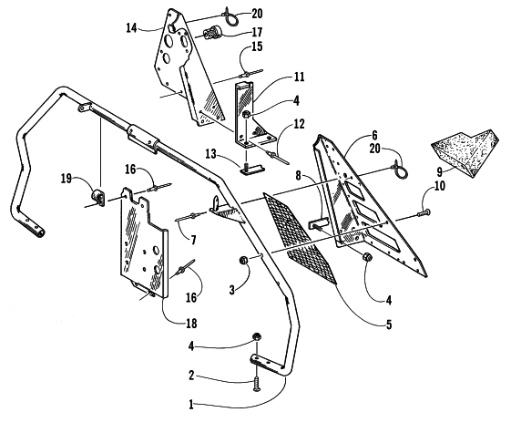 Parts Diagram for Arctic Cat 2000 BEARCAT 440 I SNOWMOBILE STEERING SUPPORT ASSEMBLY