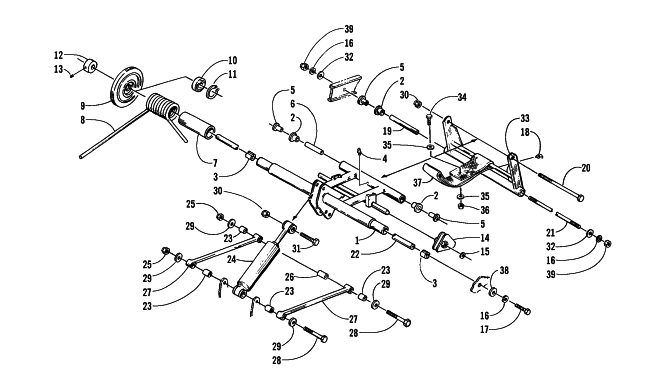 Parts Diagram for Arctic Cat 2000 BEARCAT WIDE TRACK () SNOWMOBILE REAR SUSPENSION/REAR ARM ASSEMBLY