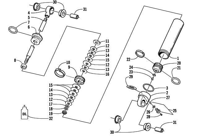 Parts Diagram for Arctic Cat 2000 POWDER SPECIAL 2K SNOWMOBILE REAR SUSPENSION REAR ARM SHOCK ABSORBER