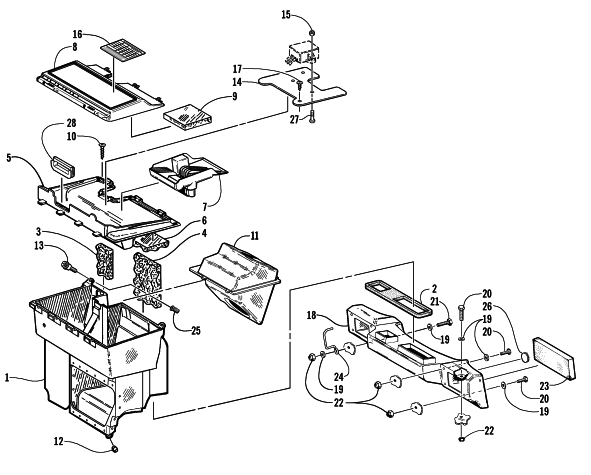 Parts Diagram for Arctic Cat 2000 POWDER SPECIAL 2K SNOWMOBILE AIR SILENCER ASSEMBLY