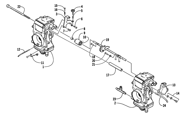 Parts Diagram for Arctic Cat 2000 POWDER SPECIAL 2K SNOWMOBILE CARBURETOR - EXTERNAL PARTS