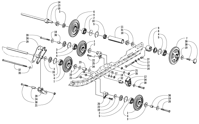 Parts Diagram for Arctic Cat 2000 ZL 500 EFI SNOWMOBILE IDLER WHEEL ASSEMBLY