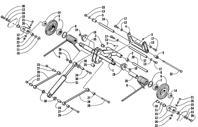 Parts Diagram for Arctic Cat 2000 ZL 700 SNOWMOBILE REAR SUSPENSION REAR ARM ASSEMBLY