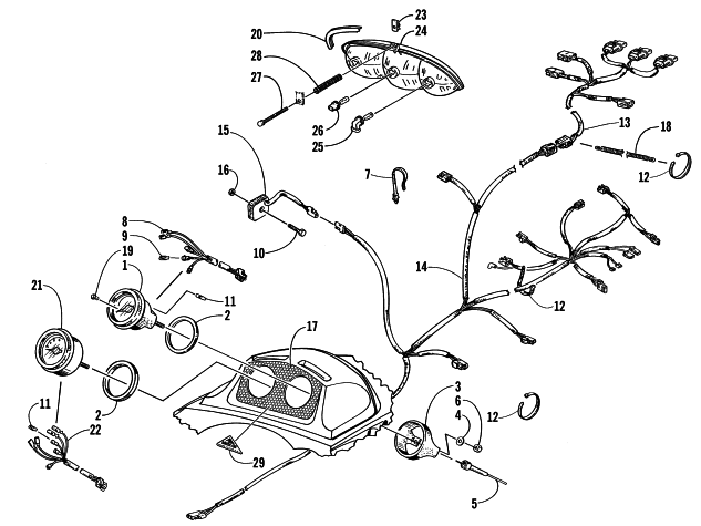 Parts Diagram for Arctic Cat 2000 ZL 440 SNOWMOBILE INSTRUMENTS AND WIRING ASSEMBLIES