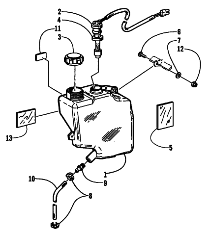 Parts Diagram for Arctic Cat 2000 ZL 580 EFI ESR SNOWMOBILE OIL TANK ASSEMBLY