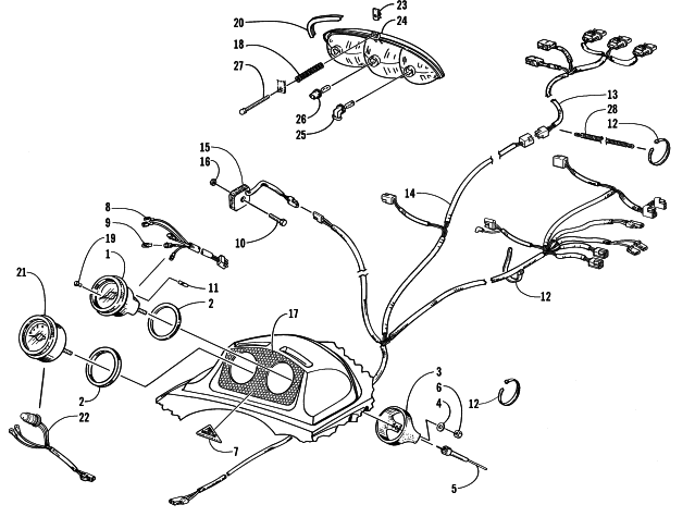 Parts Diagram for Arctic Cat 2000 ZL 600 SNOWMOBILE INSTRUMENTS AND WIRING ASSEMBLIES