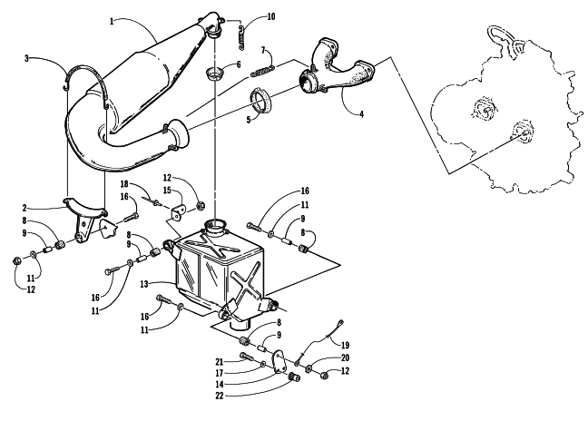 Parts Diagram for Arctic Cat 2000 POWDER SPECIAL 600 EFI LE () SNOWMOBILE EXHAUST ASSEMBLY