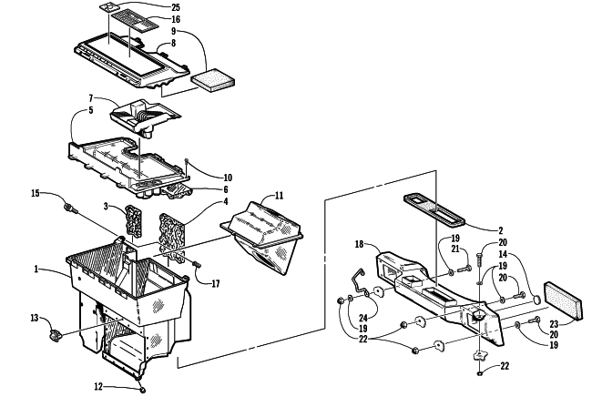 Parts Diagram for Arctic Cat 2000 ZR 500 SNOWMOBILE AIR SILENCER ASSEMBLY