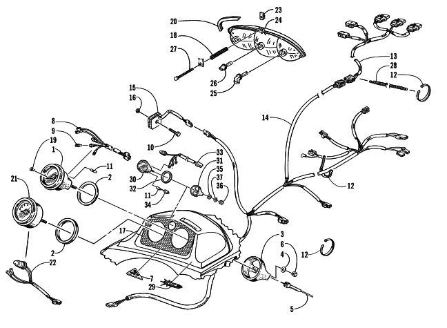 Parts Diagram for Arctic Cat 2000 ZL 550 ESR SNOWMOBILE INSTRUMENTS AND WIRING ASSEMBLIES