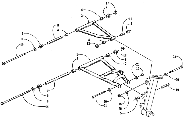 Parts Diagram for Arctic Cat 2000 ZRT 600 () SNOWMOBILE A-ARM ASSEMBLY
