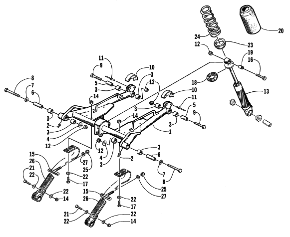 Parts Diagram for Arctic Cat 2000 ZR 600 EFI SNOWMOBILE REAR SUSPENSION FRONT ARM ASSEMBLY