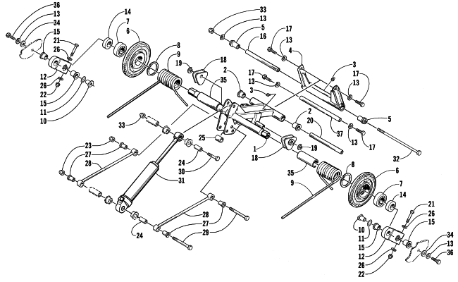 Parts Diagram for Arctic Cat 2000 POWDER SPECIAL 700 LE () SNOWMOBILE REAR SUSPENSION REAR ARM ASSEMBLY