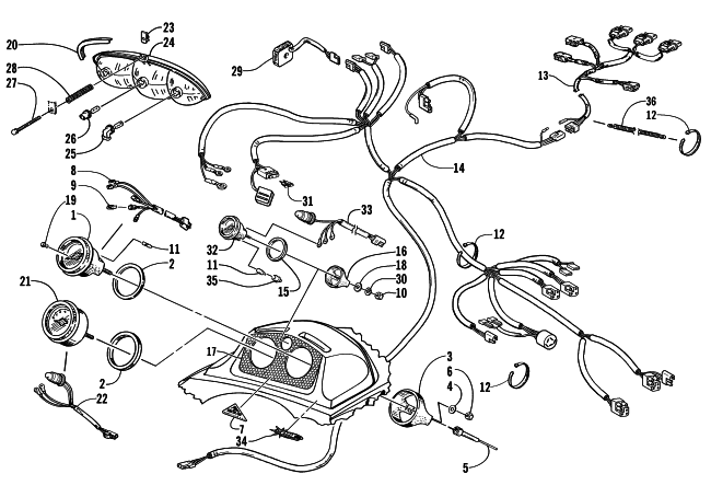 Parts Diagram for Arctic Cat 2000 ZL 580 EFI ESR SNOWMOBILE HEADLIGHT, INSTRUMENTS, AND WIRING ASSEMBLIES