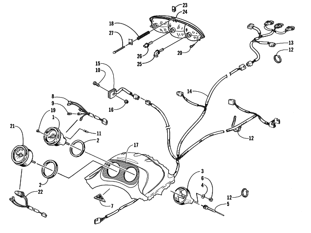 Parts Diagram for Arctic Cat 2000 ZR 500 SNOWMOBILE HEADLIGHT, INSTRUMENTS, AND WIRING ASSEMBLIES