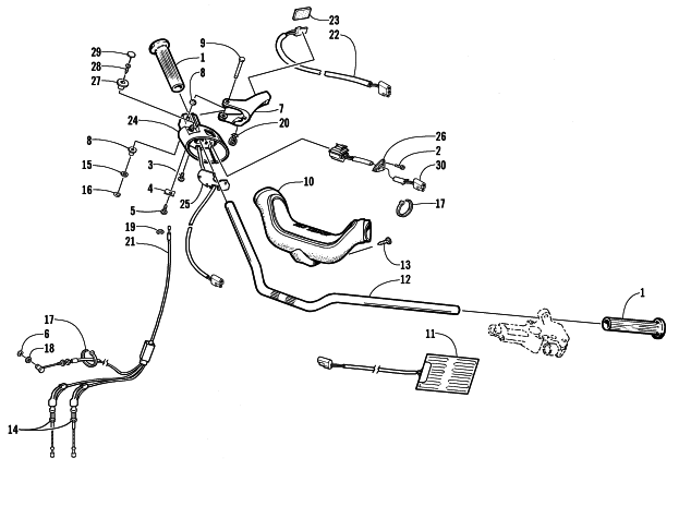 Parts Diagram for Arctic Cat 2000 PANTHER 550 SNOWMOBILE HANDLEBAR AND CONTROLS