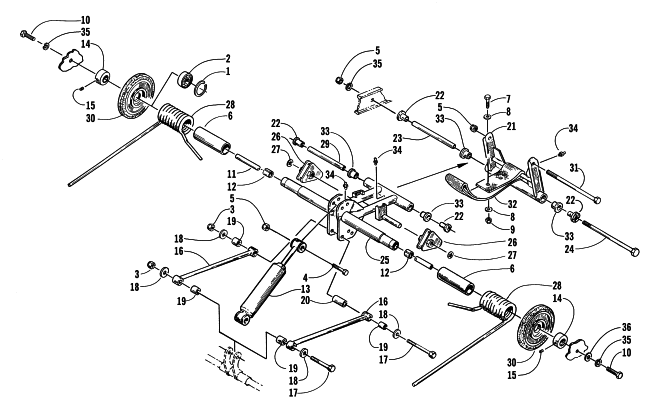 Parts Diagram for Arctic Cat 2000 Z 370 SNOWMOBILE REAR SUSPENSION REAR ARM ASSEMBLY