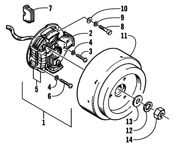 Parts Diagram for Arctic Cat 2001 BEARCAT WIDE TRACK () SNOWMOBILE MAGNETO
