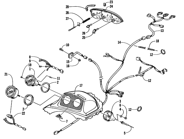 Parts Diagram for Arctic Cat 2000 ZL 600 EFI SNOWMOBILE HEADLIGHT, INSTRUMENTS, AND WIRING ASSEMBLIES