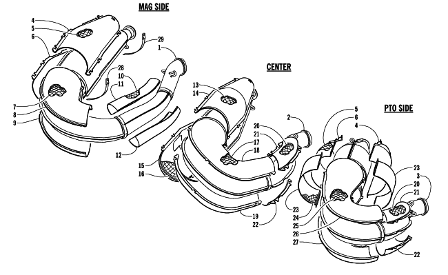 Parts Diagram for Arctic Cat 2001 MOUNTAIN CAT 1000 () SNOWMOBILE EXPANSION CHAMBER ASSEMBLIES